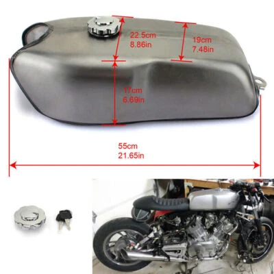 9L 2.4 Gallon Cafe Racer Petrol Gas Fuel Tank for Yamaha RD50 RD350 RD400 R100R - Изображение 1 из 4