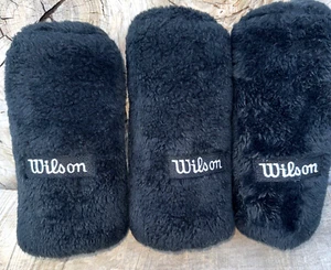 Wilson Golf Club Head Covers 1 3 5 Club Set Head Covers Black Plush HTF VINTAGE - Picture 1 of 5