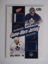 2002-03 Pacific Heads Up Quad Jerseys 26 MOGILNY JOSEPH ROBERTS TUCKER Game Used