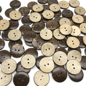 50pcs/100pcs Coconut Shell Buttons 2-Holes Coconut Button For Sewing DIY Crafts - Picture 1 of 4