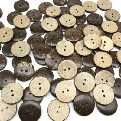 100pcs Coconut Shell Buttons 2-Holes Coconut Button For Sewing DIY Crafts - Image 1 of 4