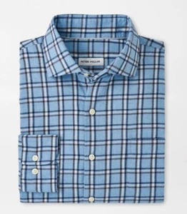 Peter Millar-Nelson Flannelite Cotton-Stretch Sport Shirt-Large-New w/tags-$160 - Picture 1 of 5