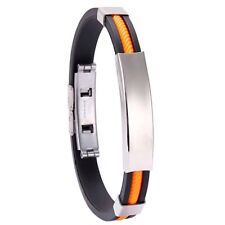 Fashion Titanium Steel Silicone Wristband Magnetic Bracelet Weight Loss Bangle