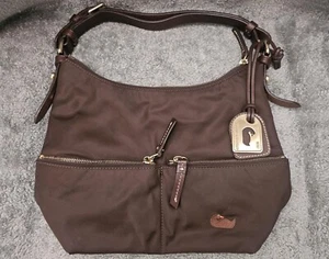 Pre-Owned/Dooney & Bourke Nylon Hobo/Vintage/Brown/LOW SHIPPING! - Picture 1 of 10