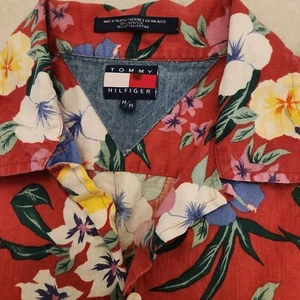 Tommy Hilfiger Vintage 90er Jahre Blumenmuster hawaiianisches Shirt Größe M - Bild 1 von 4