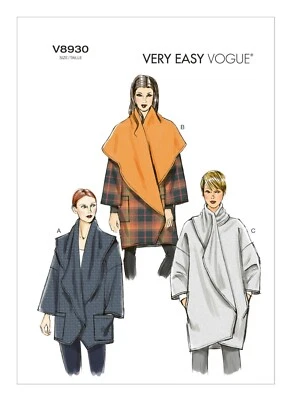 Vogue Sewing Pattern 8930 Misses 4-14 Easy Jackets with Oversize Shawl Collar - image 1 of 4