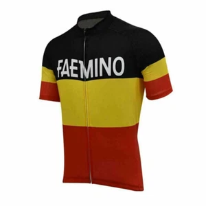 Herren Retro Belgien Faemino Radsport Kurzarm Trikot Bike Jersey Reiten Tops - Bild 1 von 4