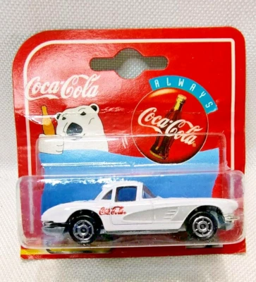 VTG 1997 Majorette 200 Series 1958 Coca Cola Corvette ES -White 1:64 NIP - Image 1 of 4