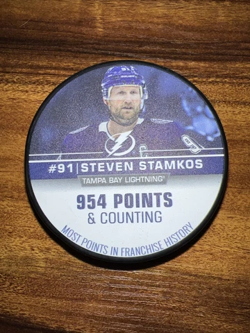Tampa Bay Lightning Steven Stamkos Limited Edition 954 Points Leader Puck Rare Cover