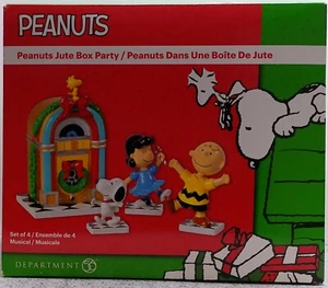 Peanuts Snoopy Charlie Brown Woodstock, Lucy Juke Box Party Dept 56 New - Picture 1 of 6