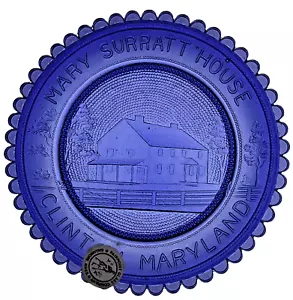 Clinton MD Surratt House Civil War History Collectible Pairpoint Glass Cup Plate - Picture 1 of 8