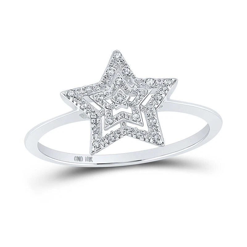 10k White Gold Star Womens Ring - Image 1 of 1