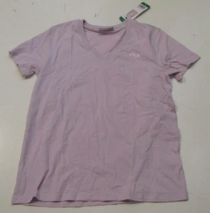 FILA Womens Light Purple V-Neck Shirt Short Sleeve Size L Large NWT - Picture 1 of 2