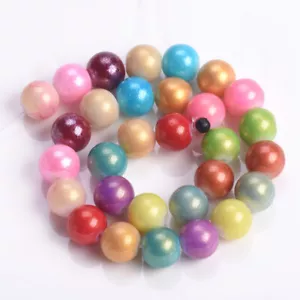 4mm 6mm 8mm 10mm Round Shiny Foil Coated Opaque Glass Loose Spacer Beads - Picture 1 of 24