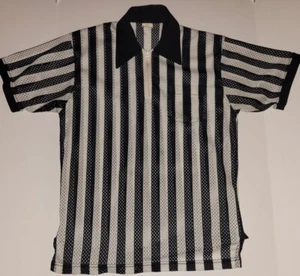 VINTAGE 1970'S 1980'S MEN'S MESH REFEREE 1/2 ZIP UP SHIRT SIZE XL - Picture 1 of 4
