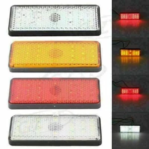 2pcs Universal LED Rectangle Reflector Tail Light Signal Light Car Truck Lamp - Picture 1 of 30