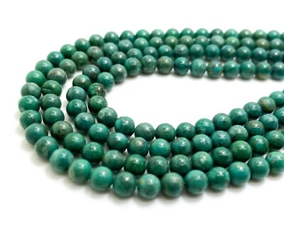 Natural Turquoise Genuine AAA Polished Smooth Round 6mm Gemstone Beads - RN148 - Image 1 of 3