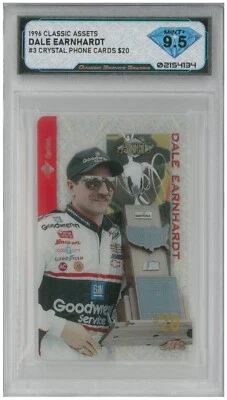 1996 Classic Assets DALE EARNHARDT #3 Crystal Phone Card $20 💎 DSG 9.5 Mint+ - Image 1 of 2