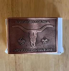 Longhorn Council BSA Dig Scouting Club 2008 Collector’s Belt Buckle - Picture 1 of 2