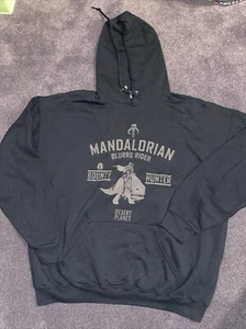 Star Wars Sweatshirt Hoodie The Mandalorian Blurrg Rider Bounty Hunter 2XL - Picture 1 of 6