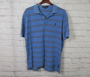 polo by ralph lauren shirt mens XL blue short sleeves polo striped - Picture 1 of 9