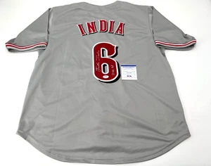 JONATHAN INDIA CINCINNATI REDS SIGNED STITCHED CUSTOM JERSEY PSA COA ROY INSC - Picture 1 of 3