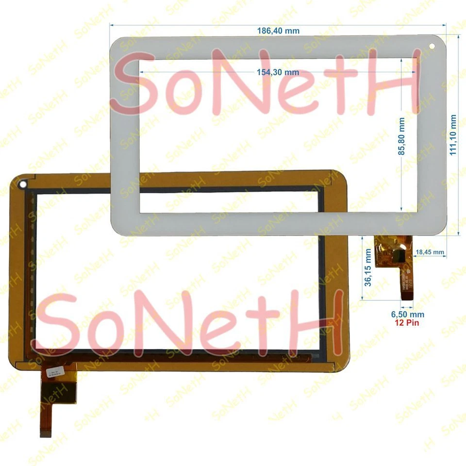 Vetro Touch screen 7,0" TOPSUN_C0020_A1 Bianco - Immagine 1 di 1