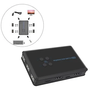 KVM Switch 4 Port für 4 PC Sharing mit Maus Drucker - Afbeelding 1 van 12