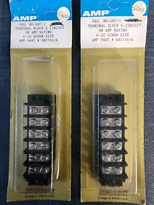 2 Terminal Block Strip 6 Circuit 20 Amp Rating 6-32 screw size NIB Free Shipping - Picture 1 of 2