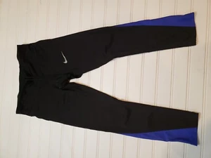 Nike Dri Fit Damen Crop Leggings Blau Schwarz Größe XS q-16 - Bild 1 von 8