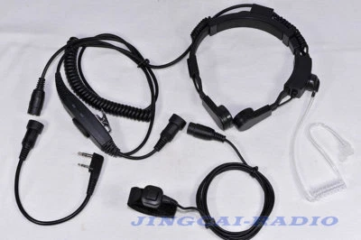 Heavy Duty Throat Mic Air Tube Headset MiNi DIN plug for Kenwood Puxing Baofeng - Image 1 of 4