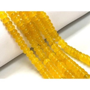Yellow Quartz Smooth Rondelle Shape Beads, 16" Long size 8mm Yellow Color Quartz - Picture 1 of 6