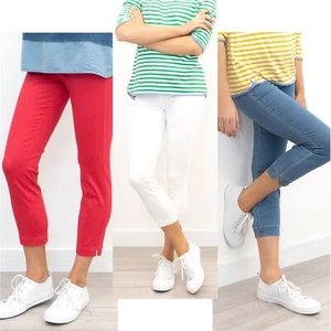White Stuff Jegging Womens Isla Cropped Cotton Stretch Summer Denim Red White - Picture 1 of 10