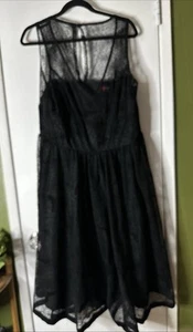 Hell Bunny 2X Spider Web mesh velvet Dress Bats Flicked Goth Witch - Picture 1 of 13