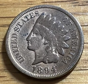 Centavo cabeza india 1894 cobre trigo Philadelphia Penny F? Semi-llave 16,8 mil - Imagen 1 de 2