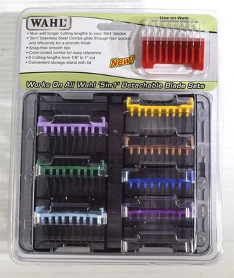 WAHL Profesional Acero Inoxidable ANIMAL Novio Set Guía de Color Peine Desmontable Foto 1 de 4
