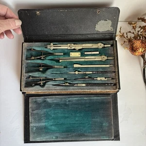Vintage Keuffel & Esser 10 Pc Drafting Tool Compass Set #9326 Germany - Picture 1 of 6