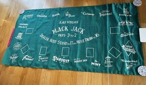 Vintage Las Vegas Casino Dunes Flamingo Craps Table Black Jack Felt Layout - Picture 1 of 17