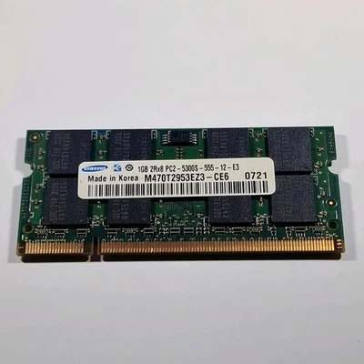 Samsung 1GB 2Rx8 PC2-5300S (DDR2-667) Memory Ram Laptop (M470T2953EZ3-CE6) - Image 1 of 4