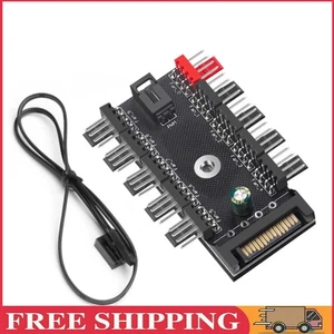 4-Pin-PWM-Lüfter-Stromversorgungskabel 1 bis 10-Wege-Splitter-Hub schwarz für PC - Afbeelding 1 van 11