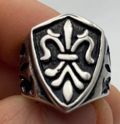 Anello Acciaio Uomo Giglio Fiorentino - Immagine 1 di 4