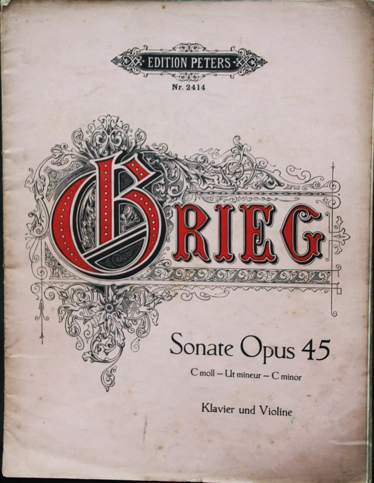 Grieg Sonata Opus45 in C Minor for violin and piano - Image 1 of 1