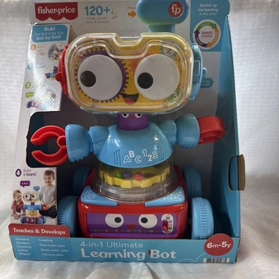 Fisher-Price Bebé Niño Pequeño y Preescolar Juguete 4 en 1 Robot de Aprendizaje con Luz de Música Foto 1 de 4