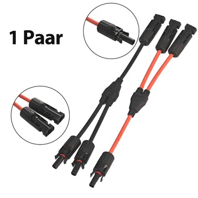 LIONSHEE 1 Paar Y Solarkabel 2 fach Verteiler Stecker Fotovoltaik Kabel für Soarpanels