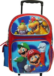 Mochila escolar grande con ruedas Super Mario Bros.16 bolsa de libros para niños - Imagen 1 de 3