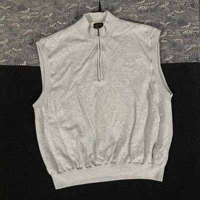 Colete suéter de malha Greg Norman masculino GG cinza golfe zíper sem mangas forrado extra grande - Imagem 1 de 4