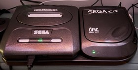 CUSTOM Sega Genesis/CD Model 2 Bundle WORKS WELL! Custom LED, USB Power, NICE!