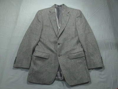 Blazer Ralph Lauren Para Hombres 36R Gris Abrigo Chaqueta Ojo de Pájaro Tejido Dos Botones Foto 1 de 4