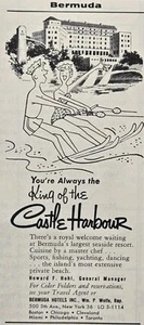 Castle Harbour Seaside Resort Hotel Bermuda Sports Fishing Vintage Print Ad 1957 - Picture 1 of 4