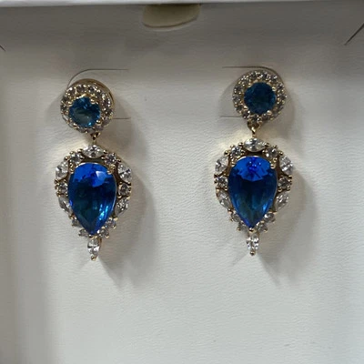 Lab Created Blue Zircon Earrings  - Image 1 of 4